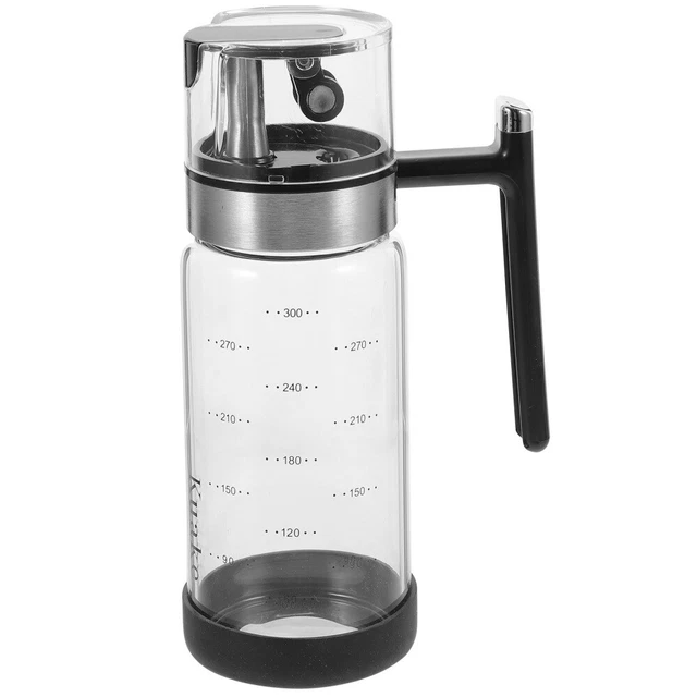 Dispenser Olio D'Oliva In Vetro Con Rubinetto - Distributore Per Condimenti 320 Ml Con Base In Acciaio | Kadax