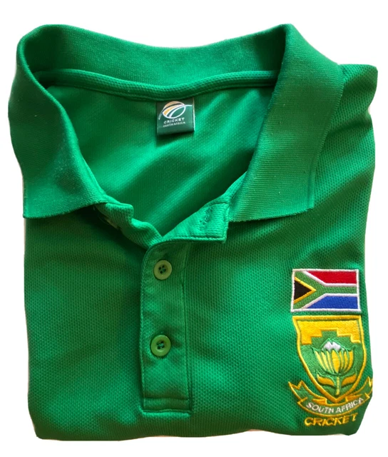 South Africa Cricket Shirt Polo Jersey Green Yellow Patch Size XL (see photo) South Africa Cricket Shirt Polo Jersey Green Yellow Patch Size XL (see photo)