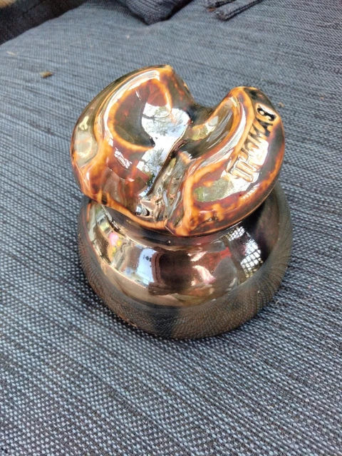 Vintage Marbled Insulator Rare Color Thomas Saddle Top Ceramic