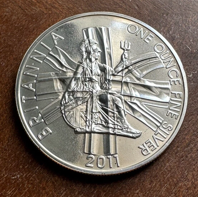 2011 One Ounce Britannia Silver Coin 2 pounds
