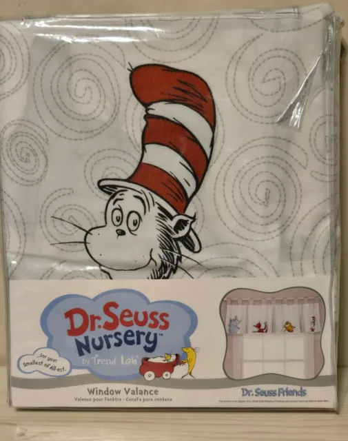 Dr. Seuss Theme Nursery Trend Lab Window Valance/Curtain, Boy/Girl/Unisex White