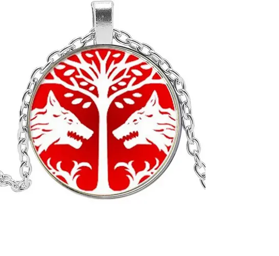 WOLF TREE OF LIFE ART Silver Pendant On 20" 22" Necklace FREE 925 Sterling GIFT