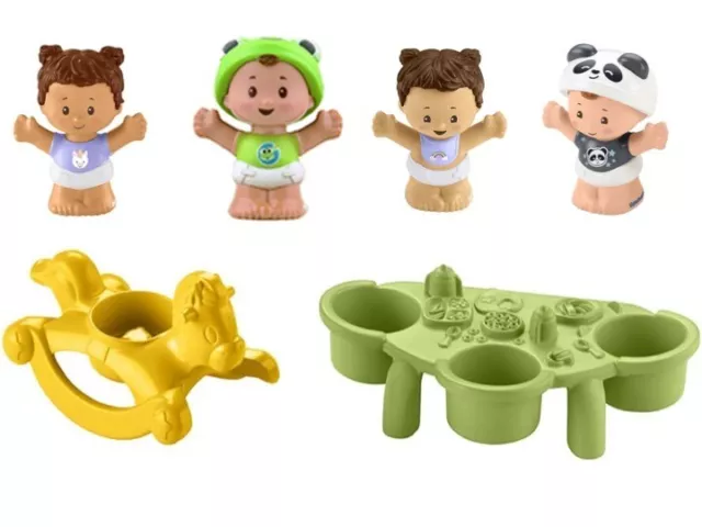 NEW~Fisher Price LITTLE PEOPLE Babies Nursery Replacement Horse,Table, 4 Figures