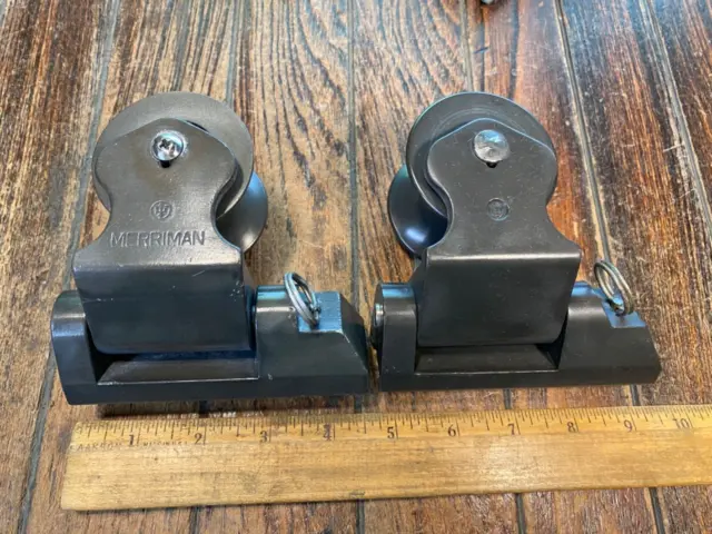 Nice Pair Of Merriman Double Genoa Lead Blocks With 1" Cars One Is New Old Stock