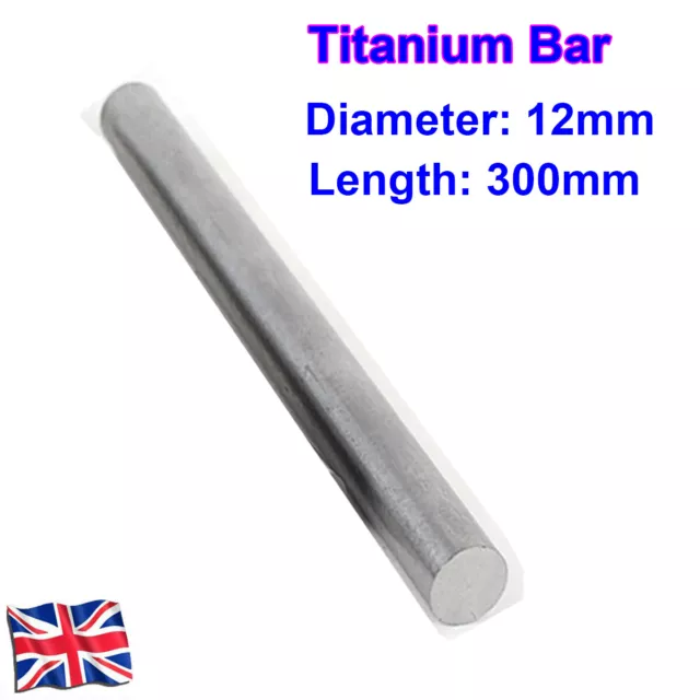 UK Grade 5 Titanium Round Bar Diameter 12mm Length 300mm GR5 Ti Metal Shaft Rod