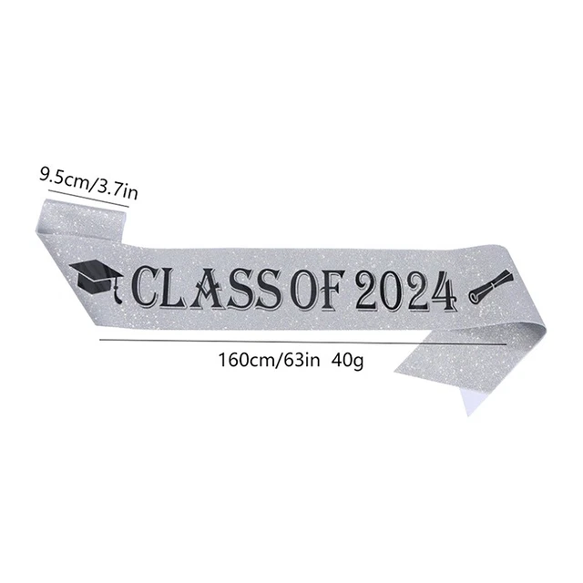 CLASS OF 2025 Satin Sash Glitter Congratulation Graduation Party Decor ...