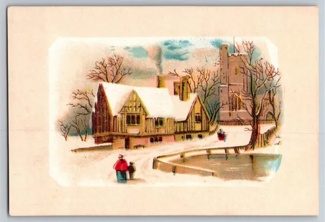 J.A. Walker York, PA Grand Perfect Stove  Victorian Trade Card  Winter Scene