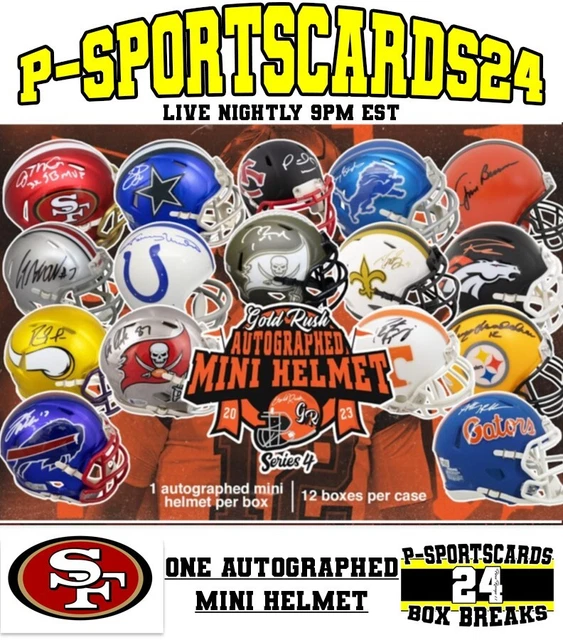 SAN FRAN 49ERS 2023 Gold Rush Auto Football Mini Helmet Box Live 8/21