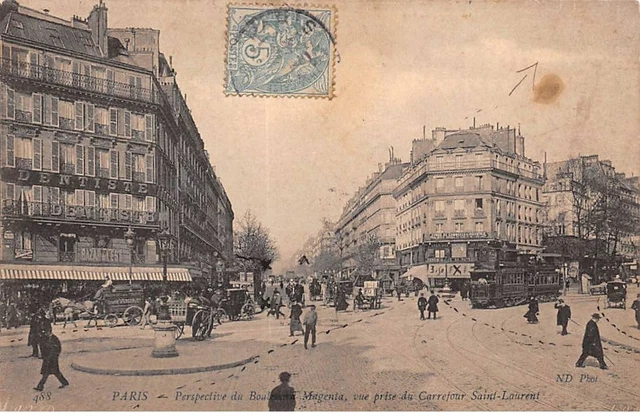 75010 - PARIS - SAN35050 - Perspective du Boulevard Magenta - Vue prise du Carr