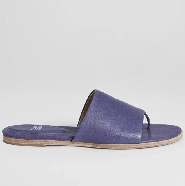 EILEEN FISHER Zehentrenner Sandalen Größe 6 US 8 Weiches Leder Gepolstert Zehen