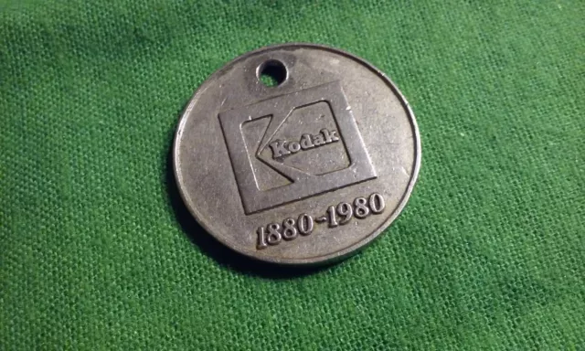 KODAK KEY RING Fob Coin Token 1880-1980 KAD MANUFACTURING MAY 4 1980 Advertising