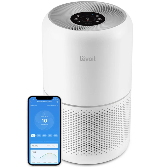 Levoit True HEPA Air Purifier PlasmaPro 300S Plus, Smart Air Cleaner for Large