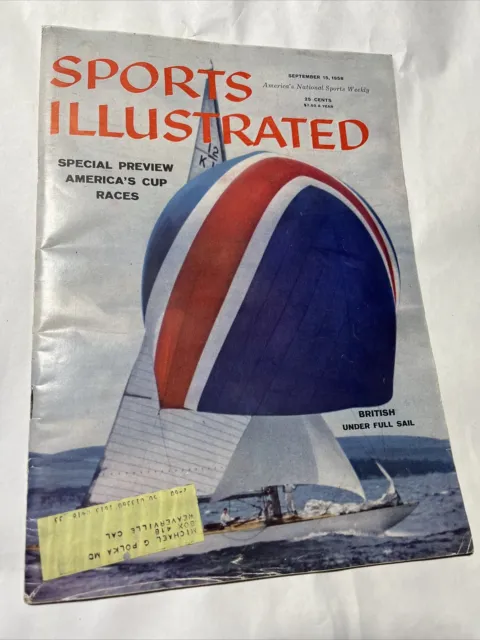 America's Cup Review Sept 15, 1958 SPORTS ILLUSTRATED SI NEWSSTAND MAGAZINE RARE