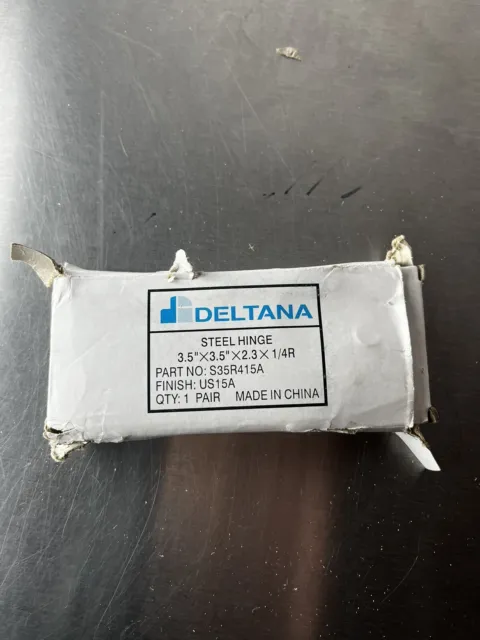 Deltana Steel Hinge 3.5” X 3.5” X 2.3 X 1/4 R 1 Pair