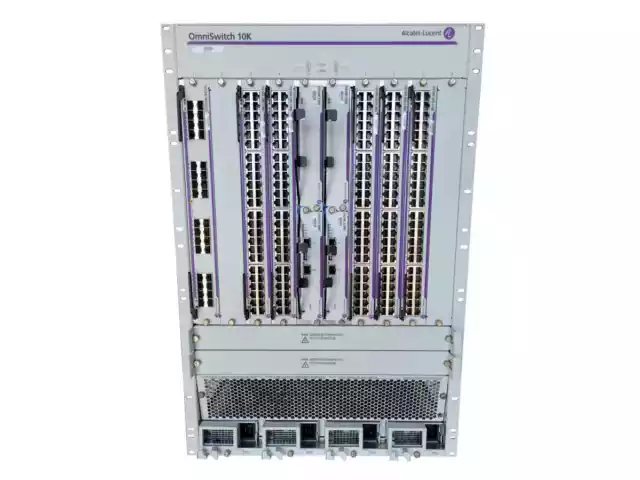 Alcatel-Lucent OmniSwitch 10K 5x 48 porte 1000 Mbts 1x 32 porte SFP + 10 Gb 4xPSU