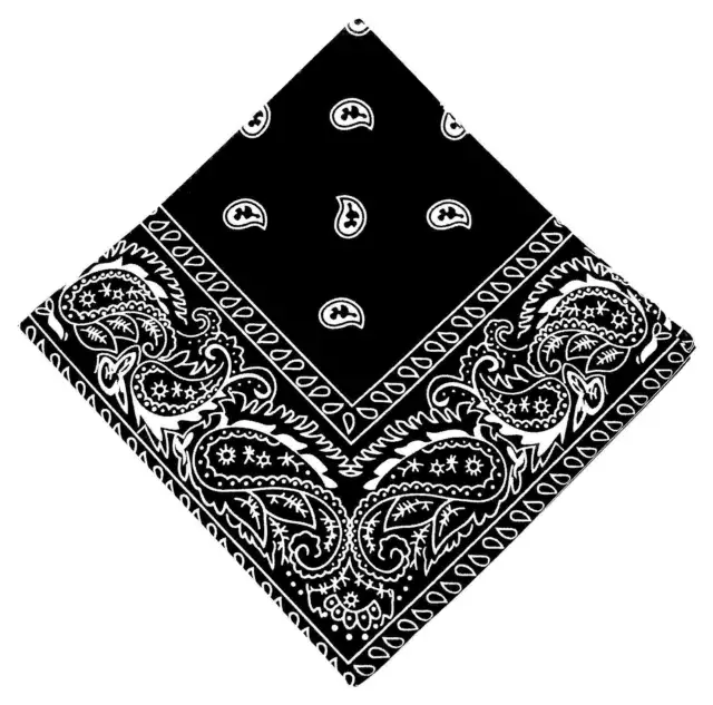 NEU 50x50cm BANDANA schwarz PAISLEY MUSTER 100%Baumwolle HALSTUCH Biker KOPFTUCH