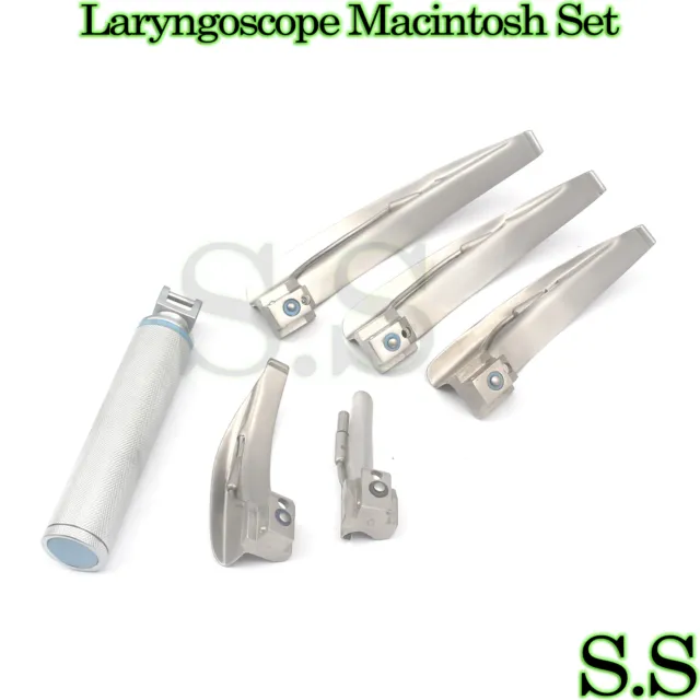 Laryngoscope Macintosh Set (1 handle AA, 5 Mac Blades) LS-3090