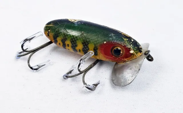 FRED ARBOGAST WOODEN INTRO Jitterbug Lure Perch Scale Bowl Hardware OH 1939  $19.99 - PicClick