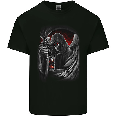 Grim Reaper Biker Gothic Heavy Metal Skull Mens Cotton T-Shirt Tee Top