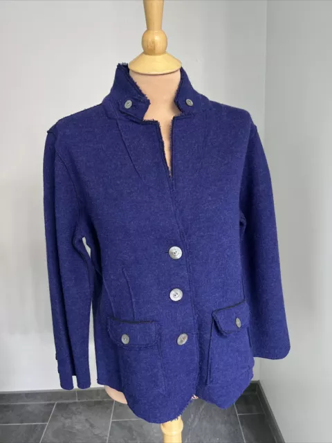 Eileen Fisher Women’s Size PL Merino Wool Jacket Purple Petite Large Button Up