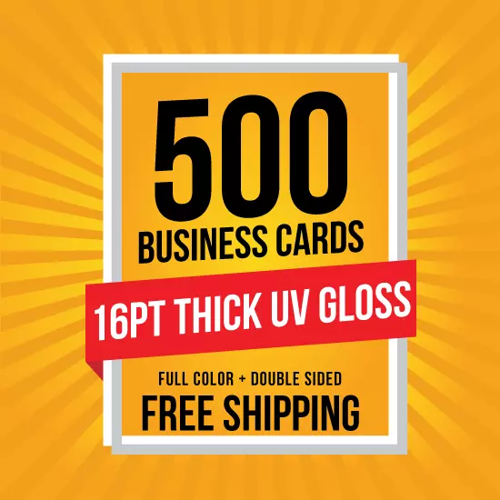 500 Business Cards THICK 16pt | FULL COLOR | Glossy UV Coating | FREE SHIPPING