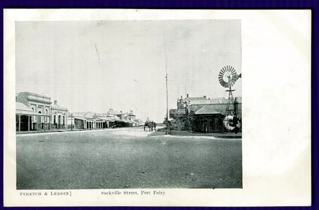 Early Postcard - Sackville Street Port Fairy - Victoria Australia