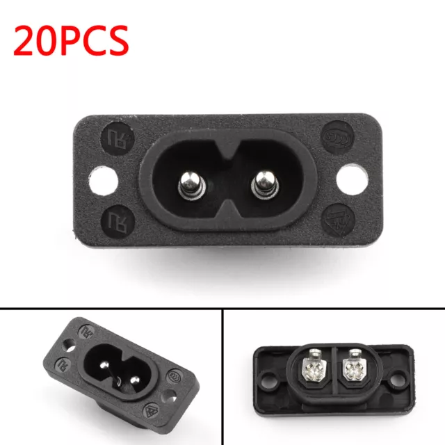 20xIEC320 C7 2 Pin FeMale Power Socket With Switch 2.5A 250V Pour Boat AC-20A A5
