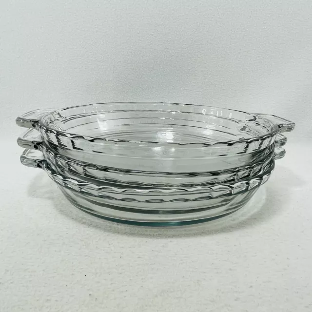 Anchor Hocking Casserole Pan 20 Pie Dish 9.5” Set 3 Baking Cooking Clear Glass