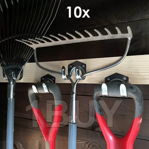 10 Garden Tool U Hook Hooks For Sheds Spades Forks Brooms Double