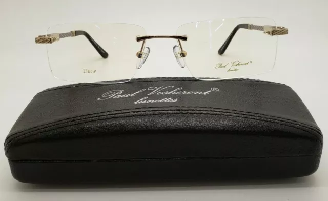 PAUL VOSHERONT PV368A C1 23K GOLD PLATED EYE GLASSES 58-18-145 NEW w. Case!!!