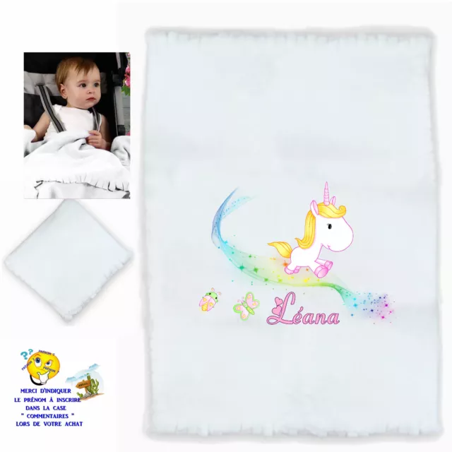 plaid bébé personnalisé cadeau naissance prenom texte choix réf 12
