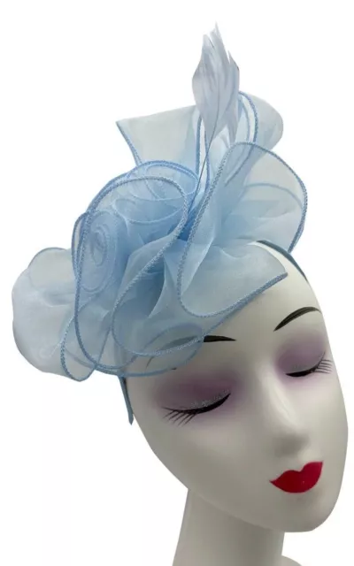 Fascinator Women's Headband Clip Hat For Weddings Ladies Day Races Ascot Light