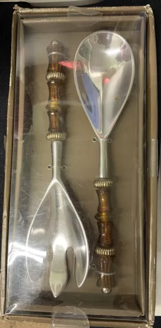 Pier 1 Imports Serveware Set  Salad Server Cater Spoon Fork Contains 2 Utensils