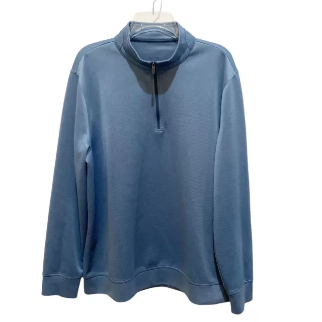 Suéter Hickey Freeman Cremallera Pullover Sudadera Azul Rayas Para Hombre Talla Grande