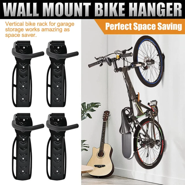 4 Pcs Wall Mount Vertical Bike Rack Hook Wheel Hanger Storage System Garage NEW
