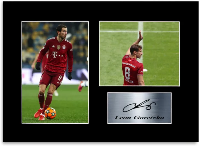 Poster di montaggio Leon Goretzka Bayern Monaco Player A4 firmato display foto regalo