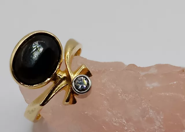 Lapponia Ring 750er Gold mit Onyx und Diamant