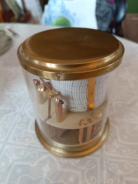 Baromètre De Précision MAXANT 1950 En Laiton Doré Et Cuir - Style Vintage Rétro - Occasion