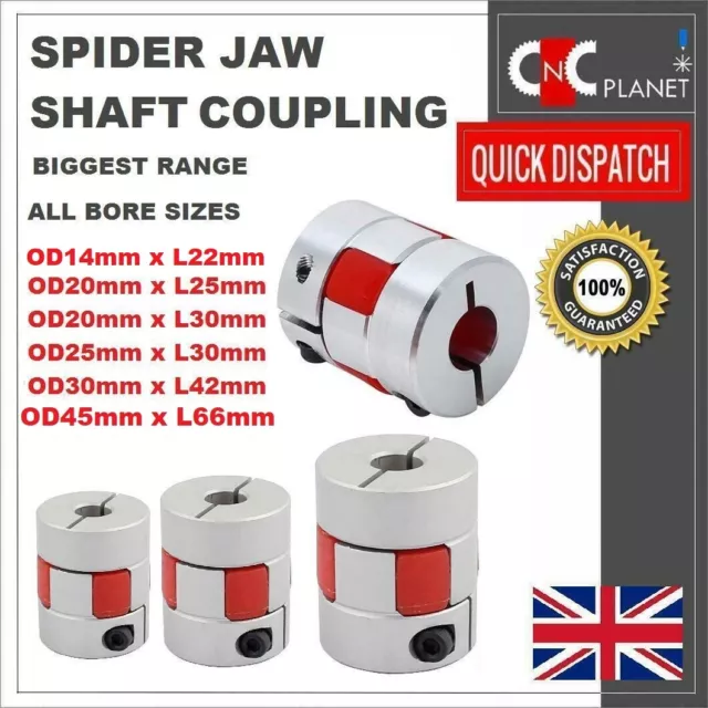 CNC Shaft Coupler Flexible Plum Spider Jaw Coupling Stepper Motor All Bore Sizes