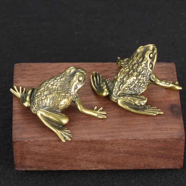 Brass Toad Toad Frog Statue Ornament Animal Statue Toys Home Office Decoration~