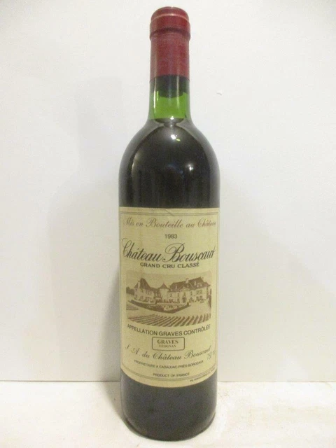 pessac-léognan château bouscaut grand cru classé rouge 1983 - bordeaux