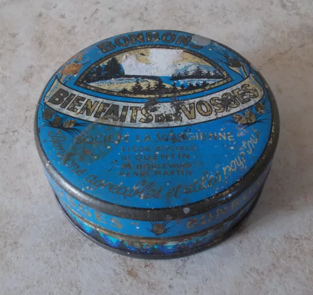 Vintage tin box candy PULMOLL France Advertising french 90s antique old #5