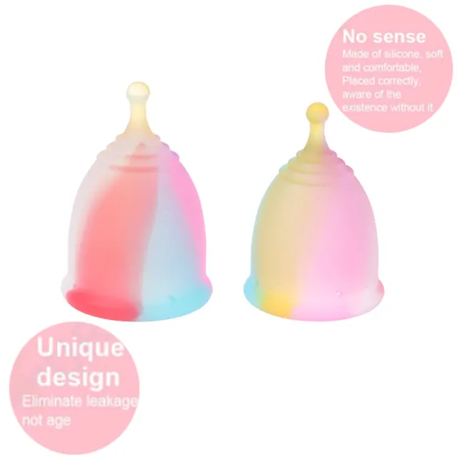 Menstrual Cup with Ring Medical Grade Soft Silicone Feminine Hygiene Reusabl* ZT