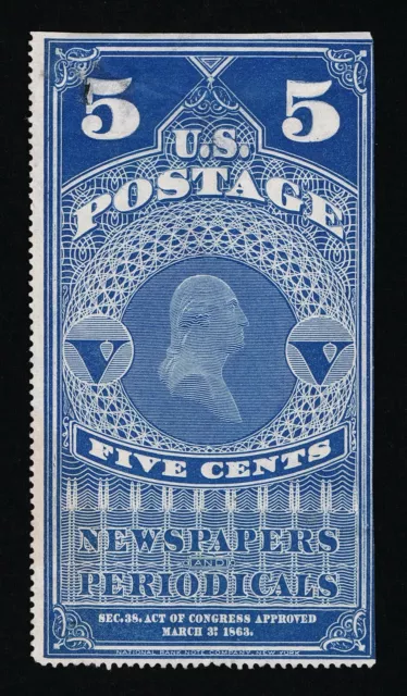 Genuine Scott #Pr5 Mint Ngai 1875 Dull Blue Perf-12 - Newspaper & Periodicals