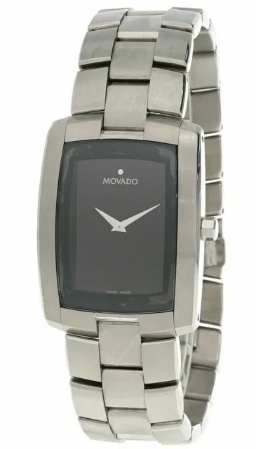 New MOVADO Eliro 0605377 29mm Stainless Steel Black Dial Men’s Watch
