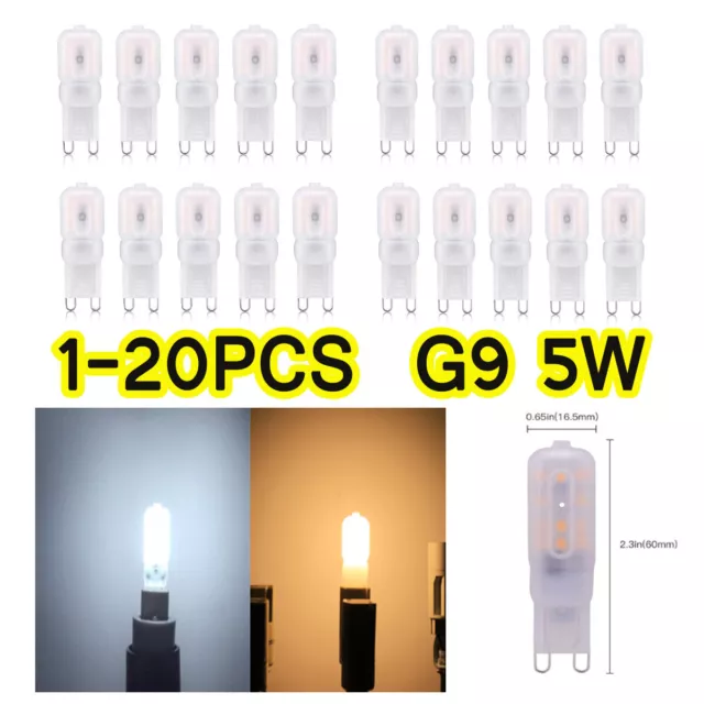 1-20PCS G9 5W 240V LED SMD 2835 Dimmable Halogen Bulbs Lights Capsule Lamps NEW