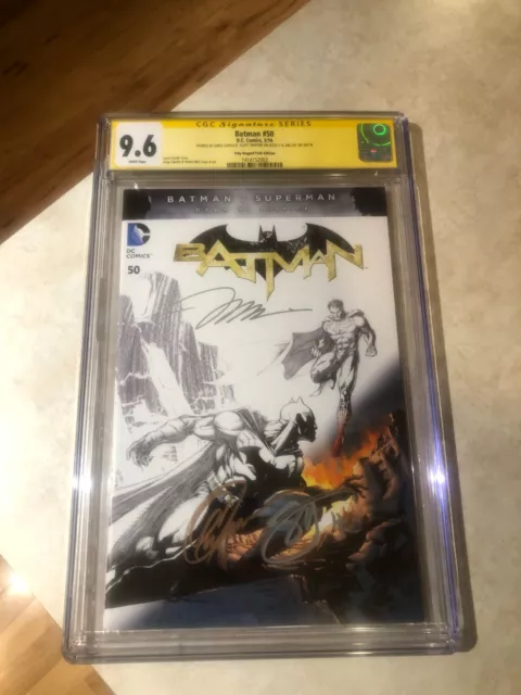 Batman #50 - CGC 9.6 - Batman v Superman - 3X Signed - Lee, Capullo, Snyder