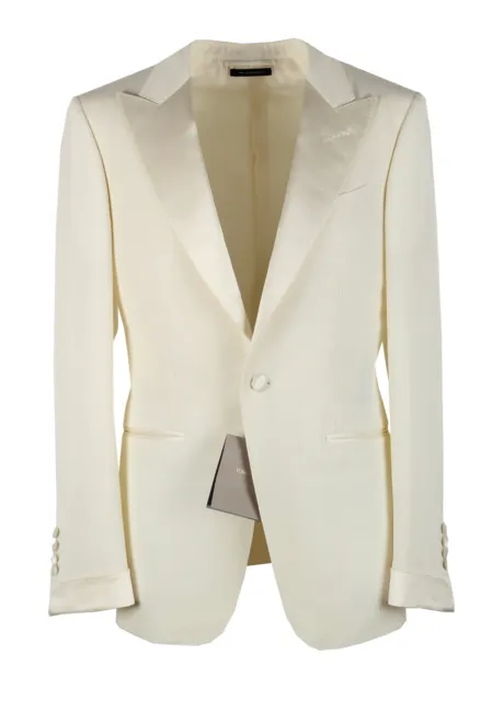 TOM FORD O'Connor Ivory Tuxedo Dinner Jacket Size 46S IT / 36S U.S.  New With...