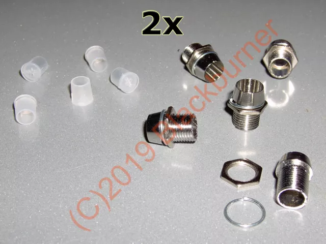 2, 5, 10 Stck. Set LED Metall Fassung Halter Schrauben Chrom für 5mm LEDs