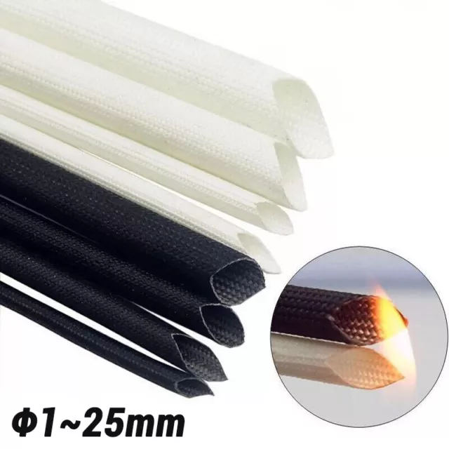 Φ1~25mm Silicone Fiberglass Sleeving Cable Wire HIGH TEMP Insulating Tube Sheath